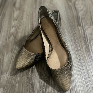 Tory Burch Bedford Snakeskin Pointy Toe Flat